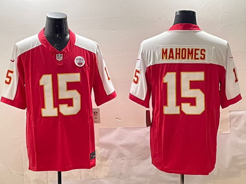 Men Kansas City Chiefs #15 Mahomes Red Thanksgiving four generations 2025 Nike Limited NFL Jersey style 5